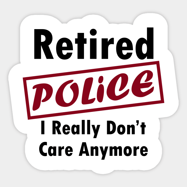 Retired Police Sticker by dentist_family